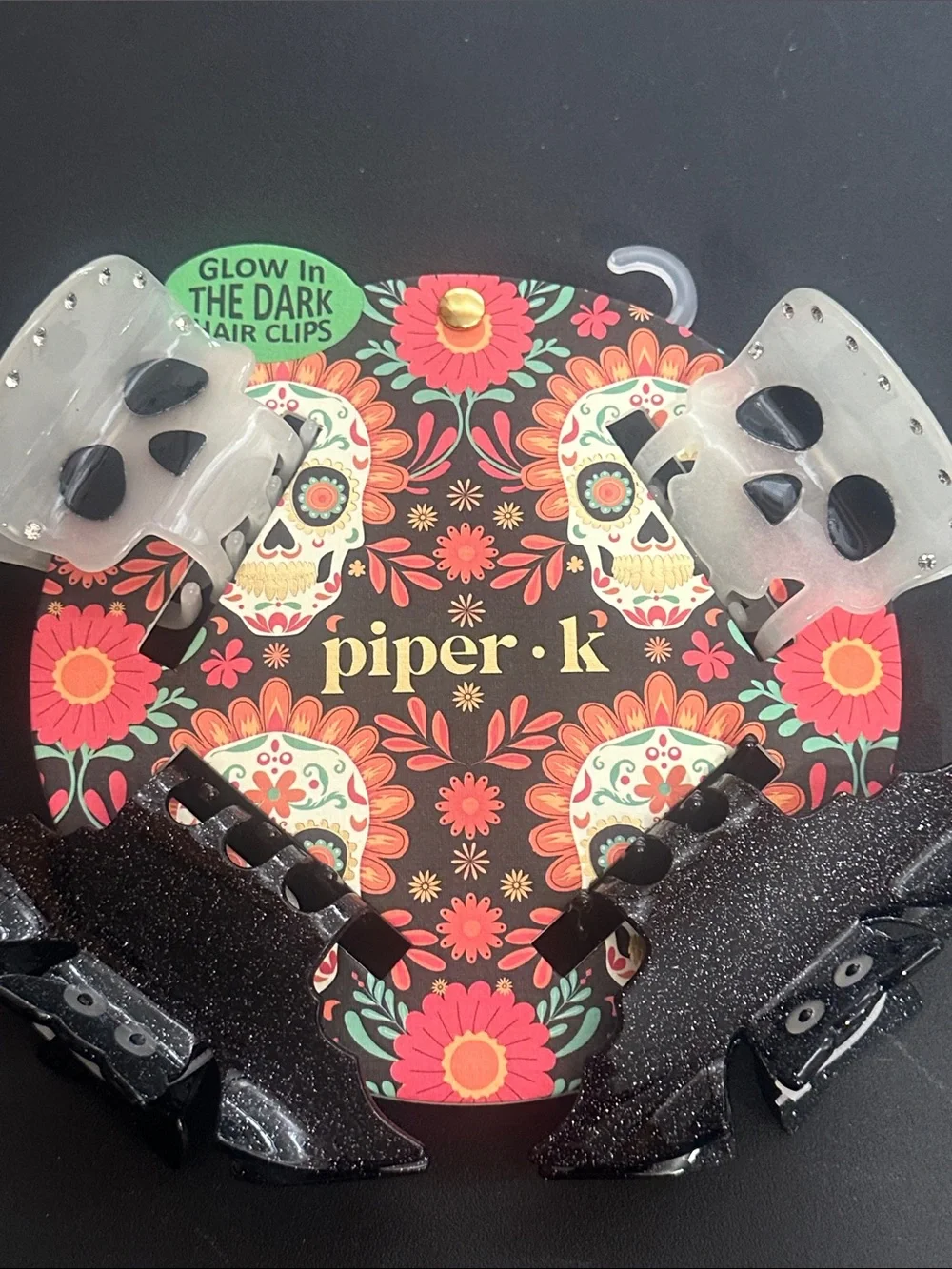 Piper K Halloween glow in the dark hair clips set of 4